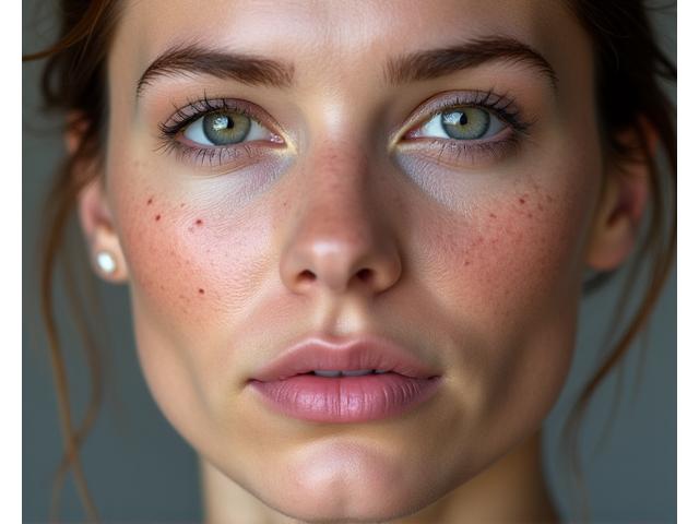 Gesicht einer älteren Person mit subtiler, realistischer Alterung Make-up